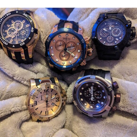 (5) INVICTA WATCHES FACE ONLYModel 8030 11514 16153 112803 6267No BANDS